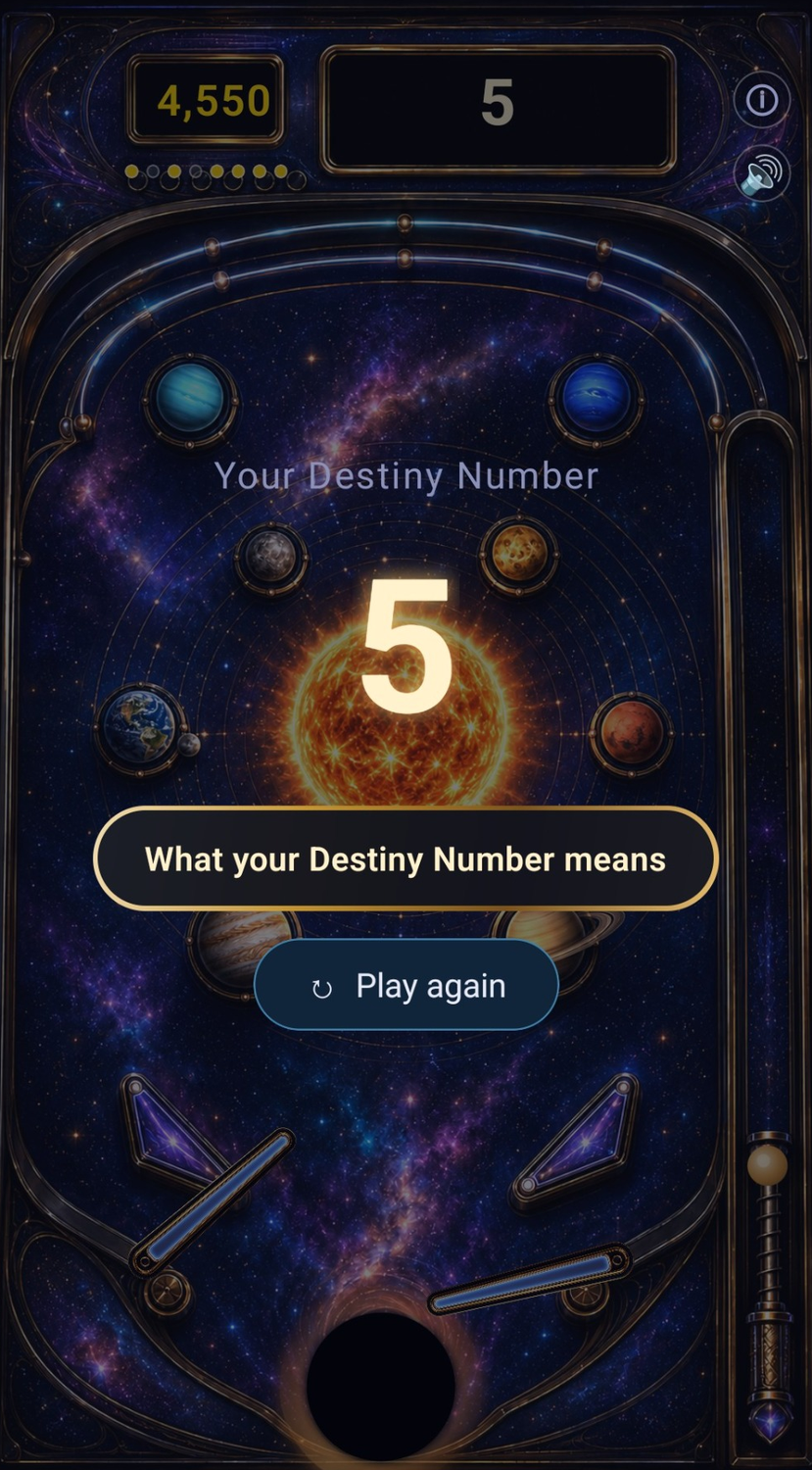 Destiny Number 5 revealed on the celestial pinball table